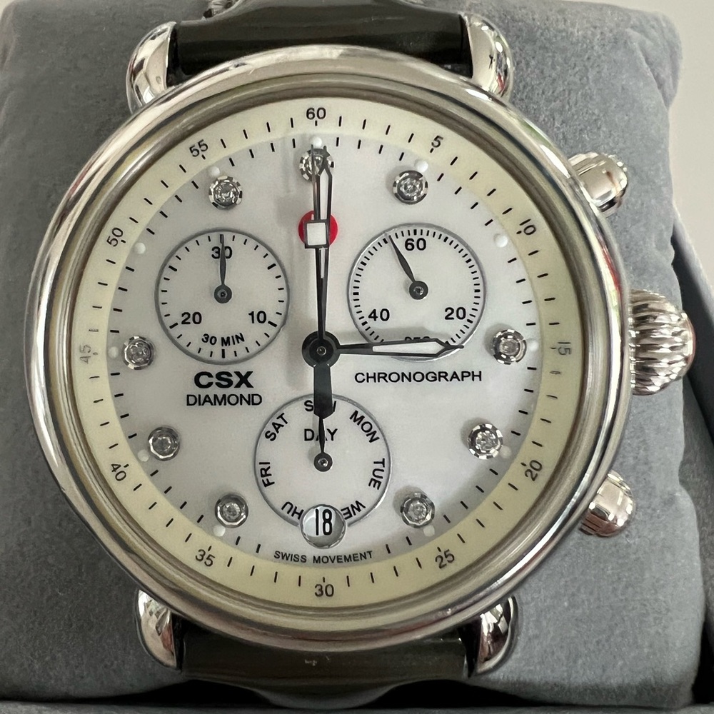 Michele CSX Diamond Watch with 2 straps